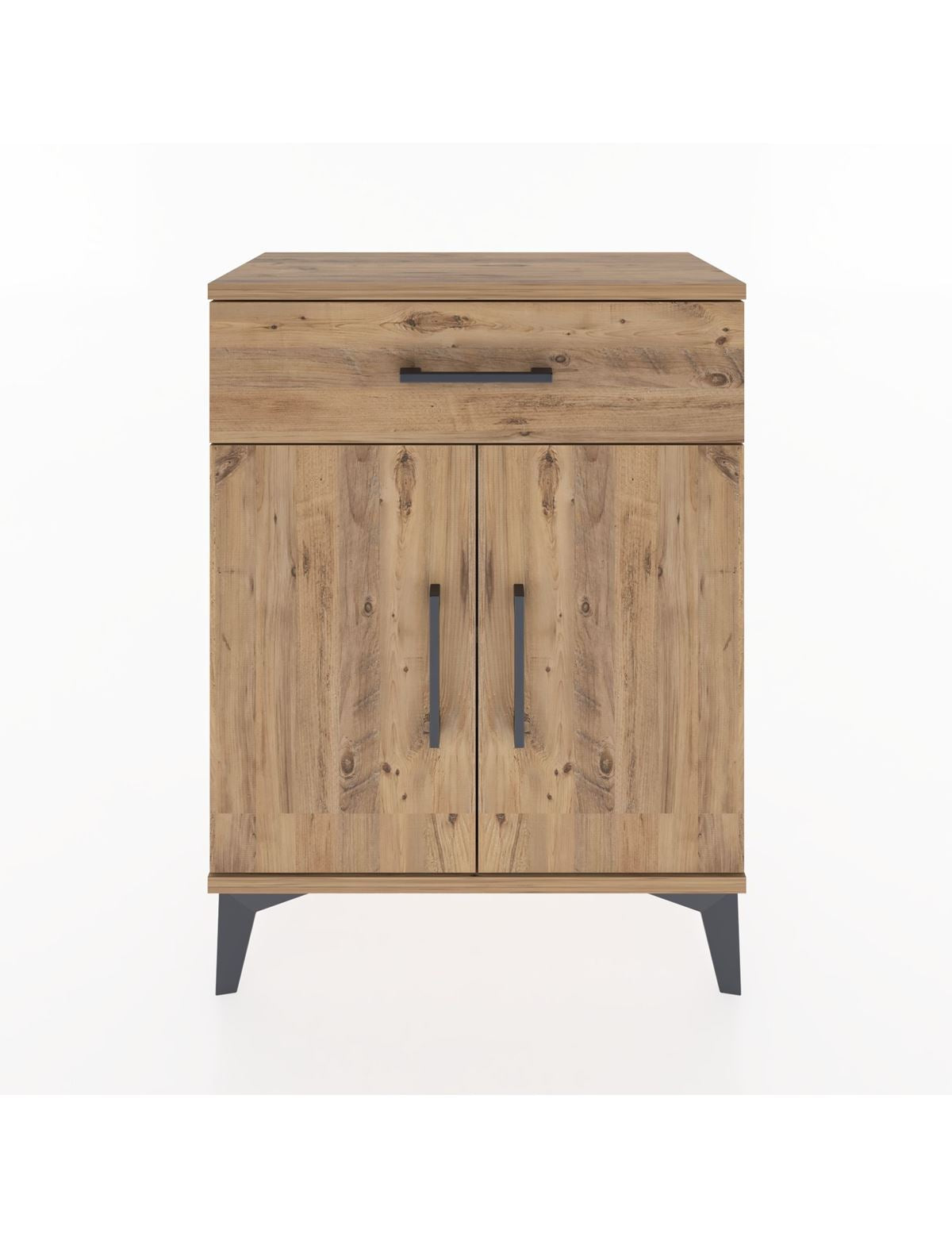 Arges Komodin 2 Raflı Tek Çekmeceli Tek Kapaklı 60x30x80 Çam-Çam