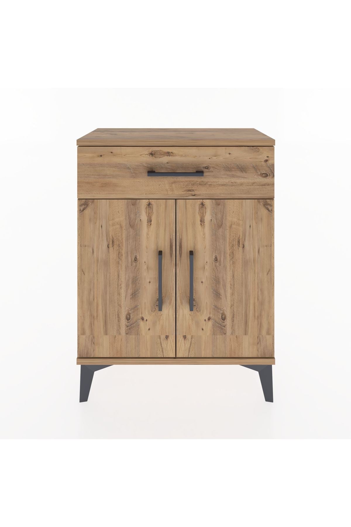 Arges Komodin 2 Raflı Tek Çekmeceli Tek Kapaklı 60x30x80 Çam-Çam