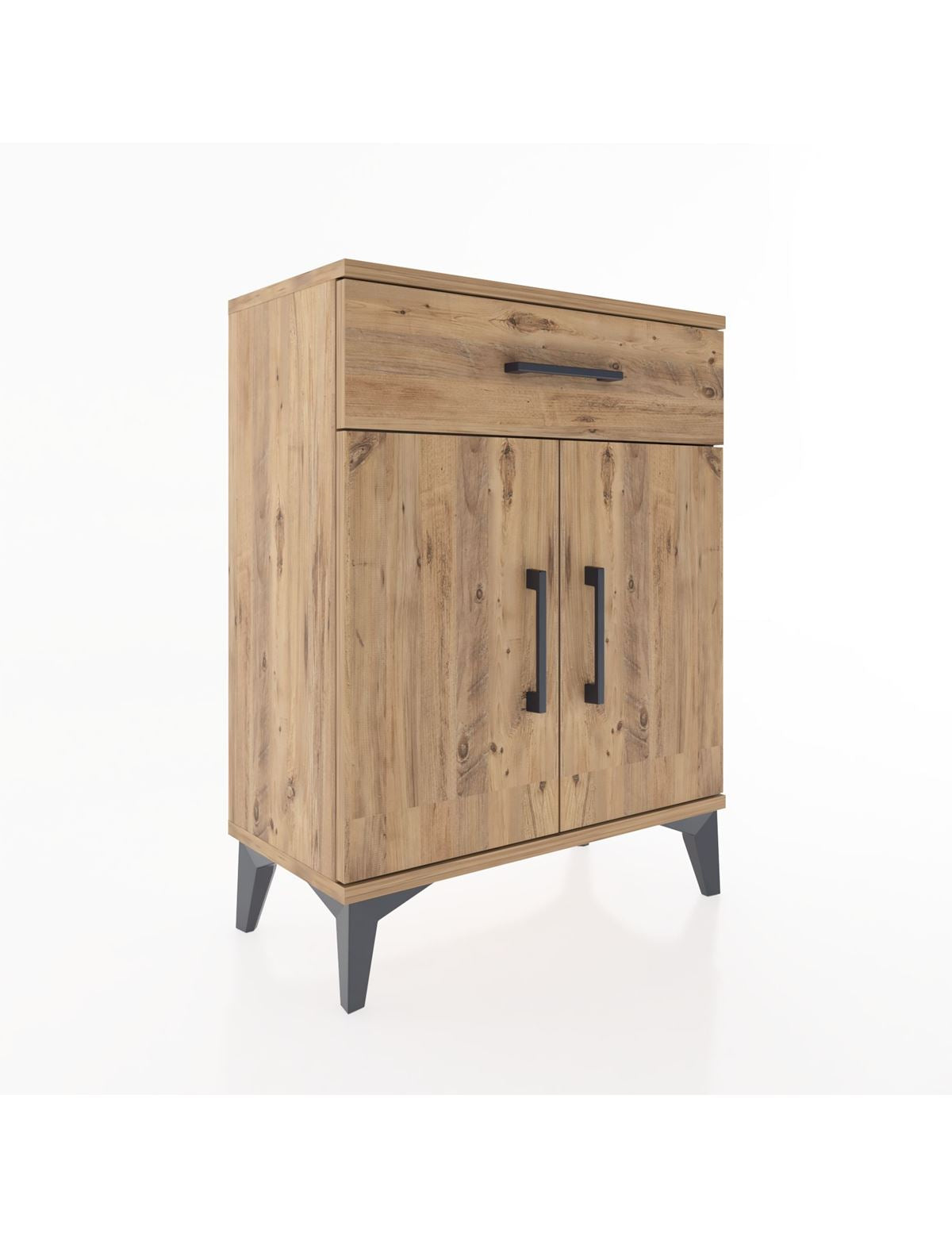 Arges Komodin 2 Raflı Tek Çekmeceli Tek Kapaklı 60x30x80 Çam-Çam