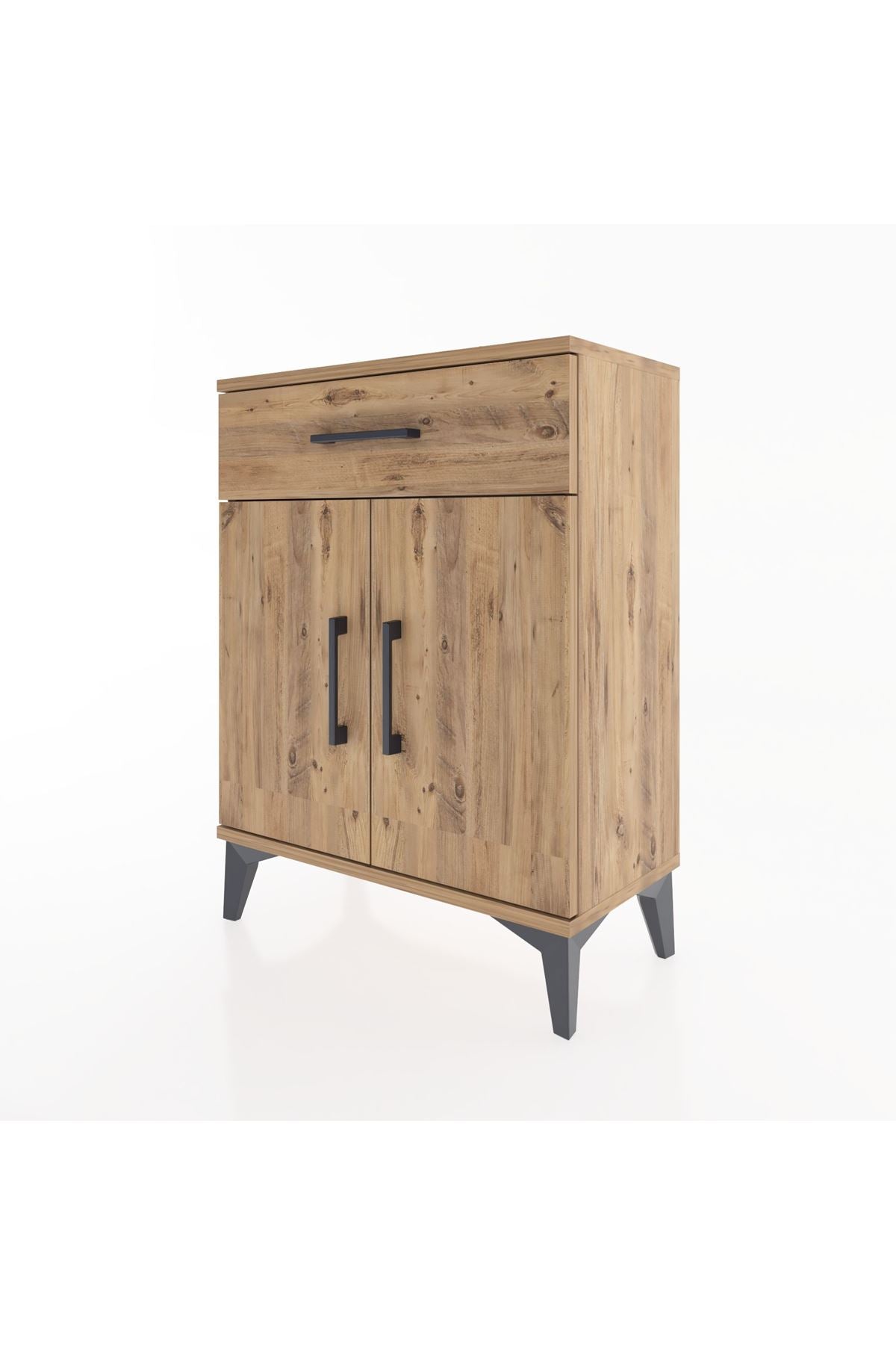 Arges Komodin 2 Raflı Tek Çekmeceli Tek Kapaklı 60x30x80 Çam-Çam