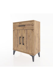 Arges Komodin 2 Raflı Tek Çekmeceli Tek Kapaklı 60x30x80 Çam-Çam