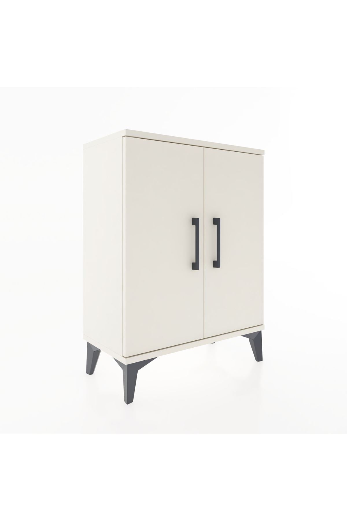 Arges Komodin Tek Raflı Tek Çekmeceli 2 Kapaklı 60x30x80 Aytaşı-Aytaşı