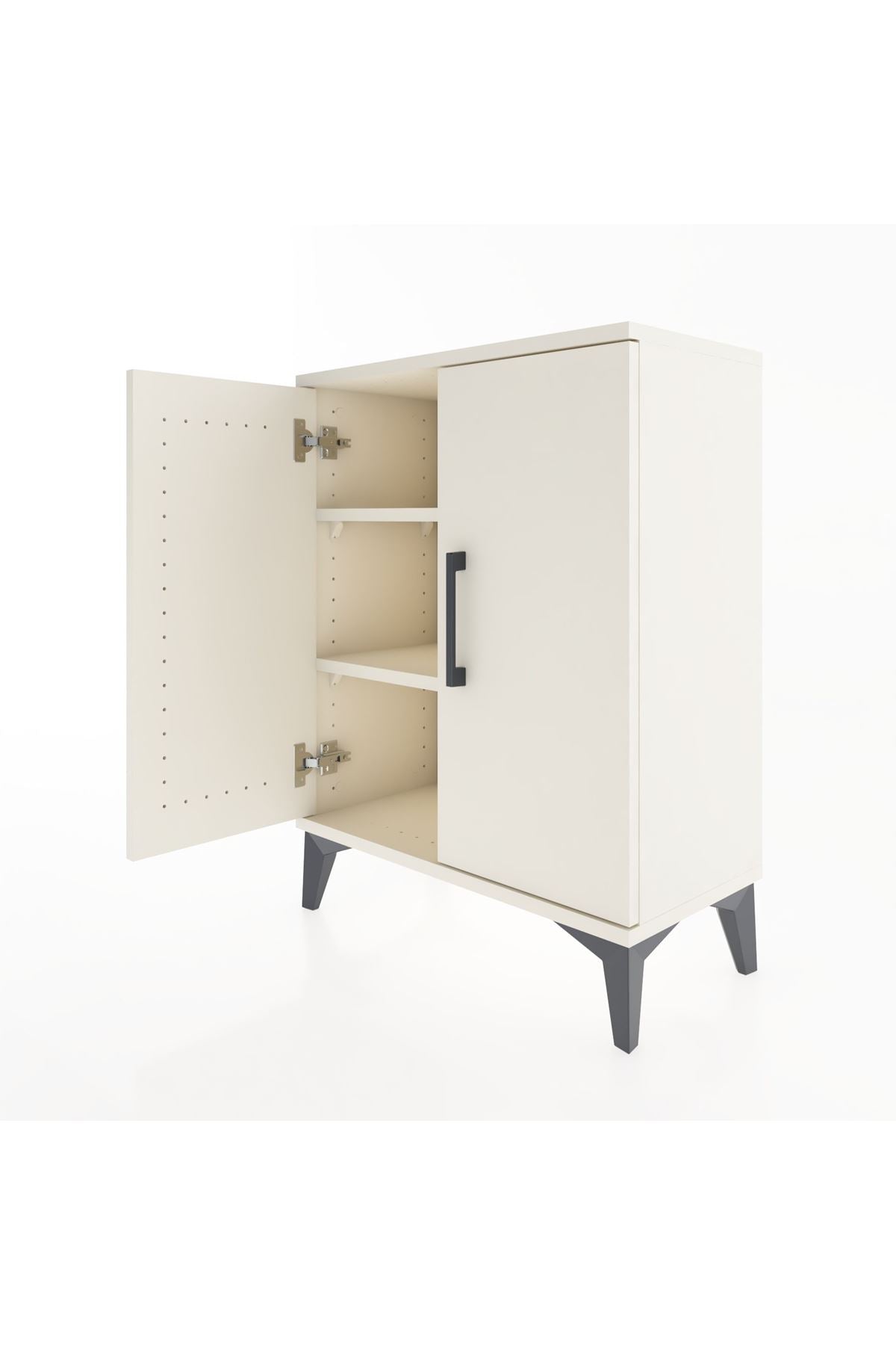 Arges Komodin Tek Raflı Tek Çekmeceli 2 Kapaklı 60x30x80 Aytaşı-Aytaşı