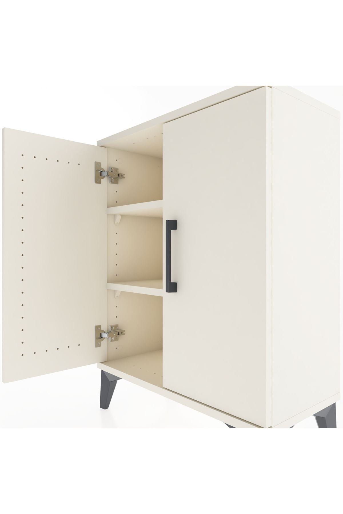 Arges Komodin Tek Raflı Tek Çekmeceli 2 Kapaklı 60x30x80 Aytaşı-Aytaşı