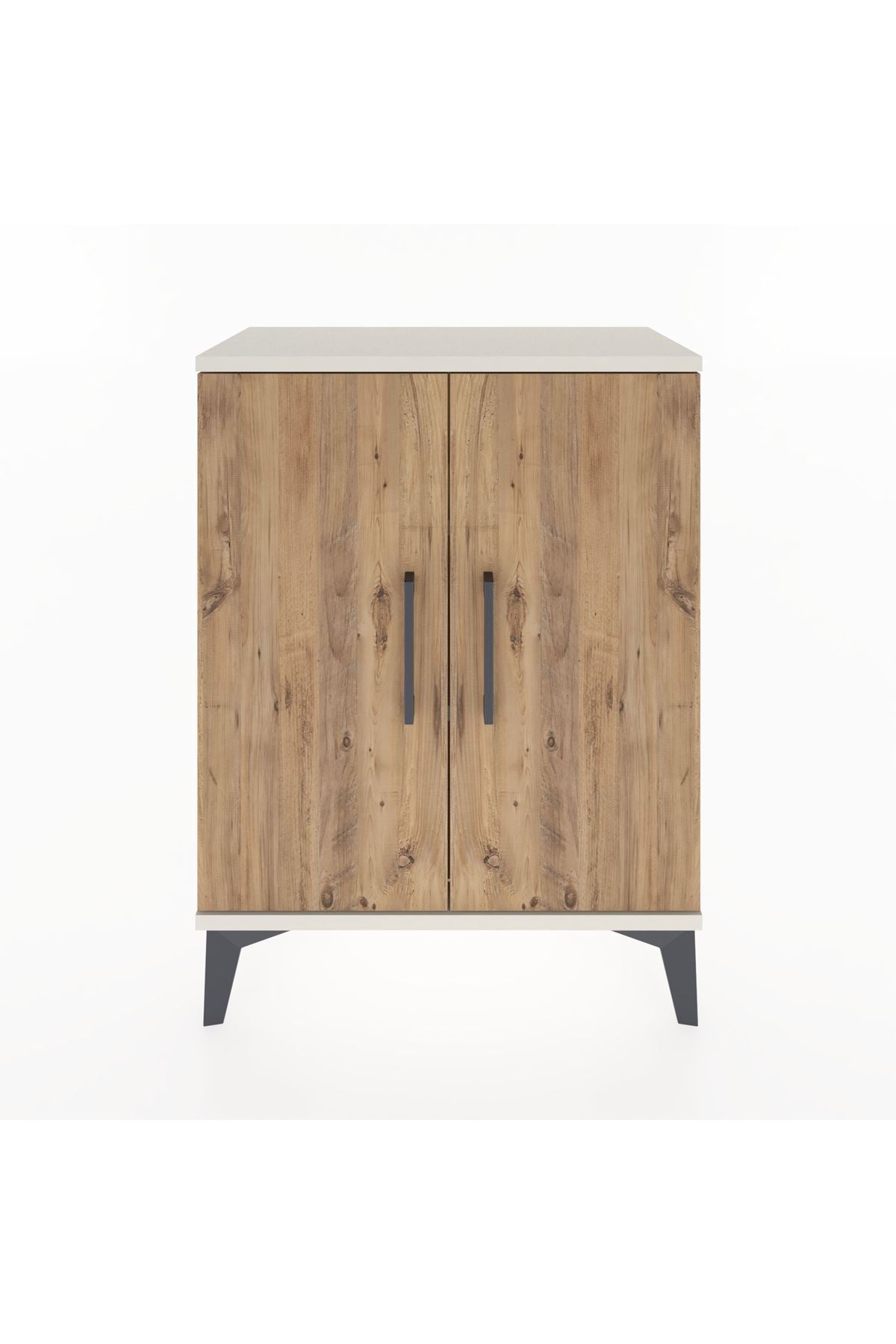 Arges Komodin Tek Raflı Tek Çekmeceli 2 Kapaklı 60x30x80 Aytaşı-Çam