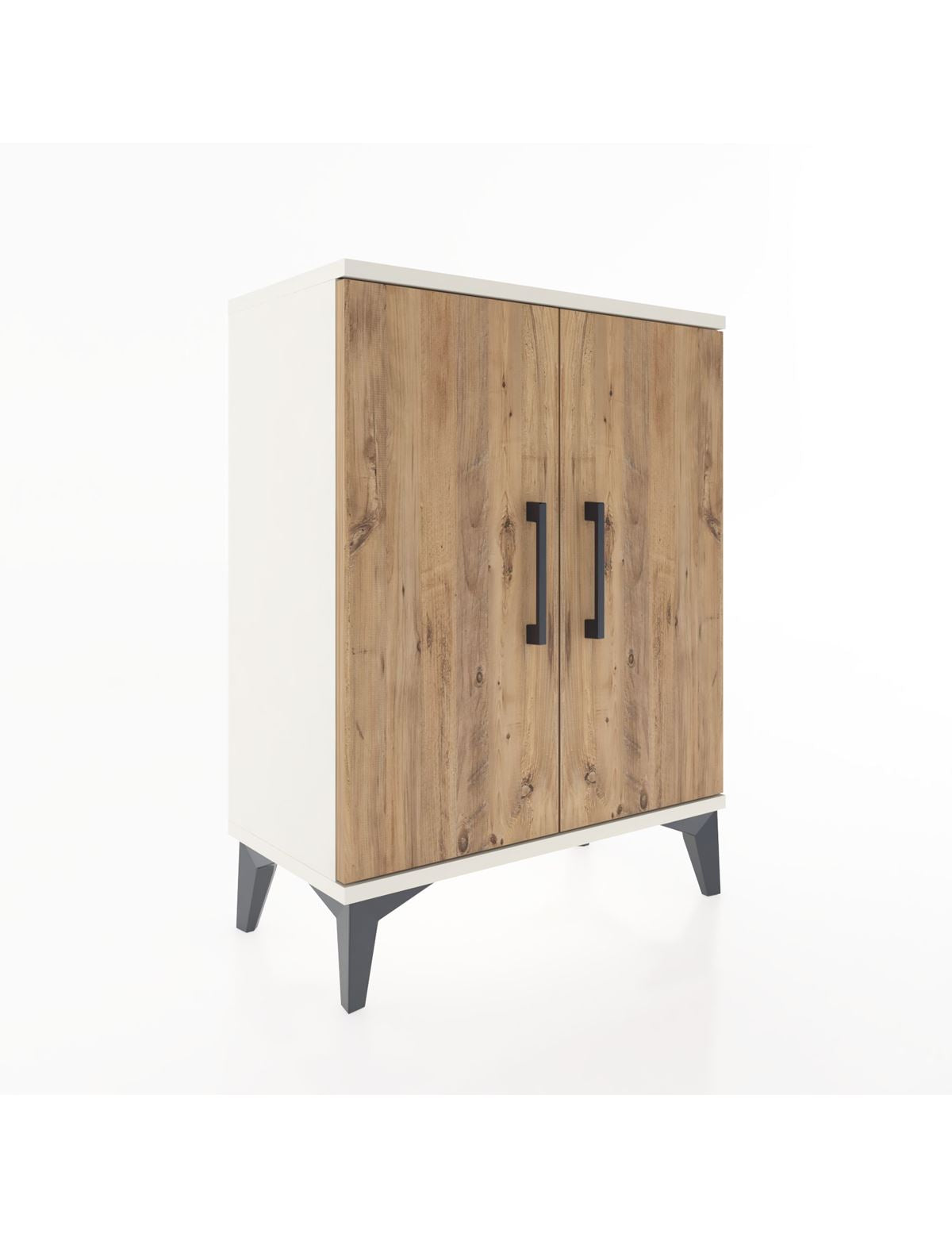 Arges Komodin Tek Raflı Tek Çekmeceli 2 Kapaklı 60x30x80 Aytaşı-Çam