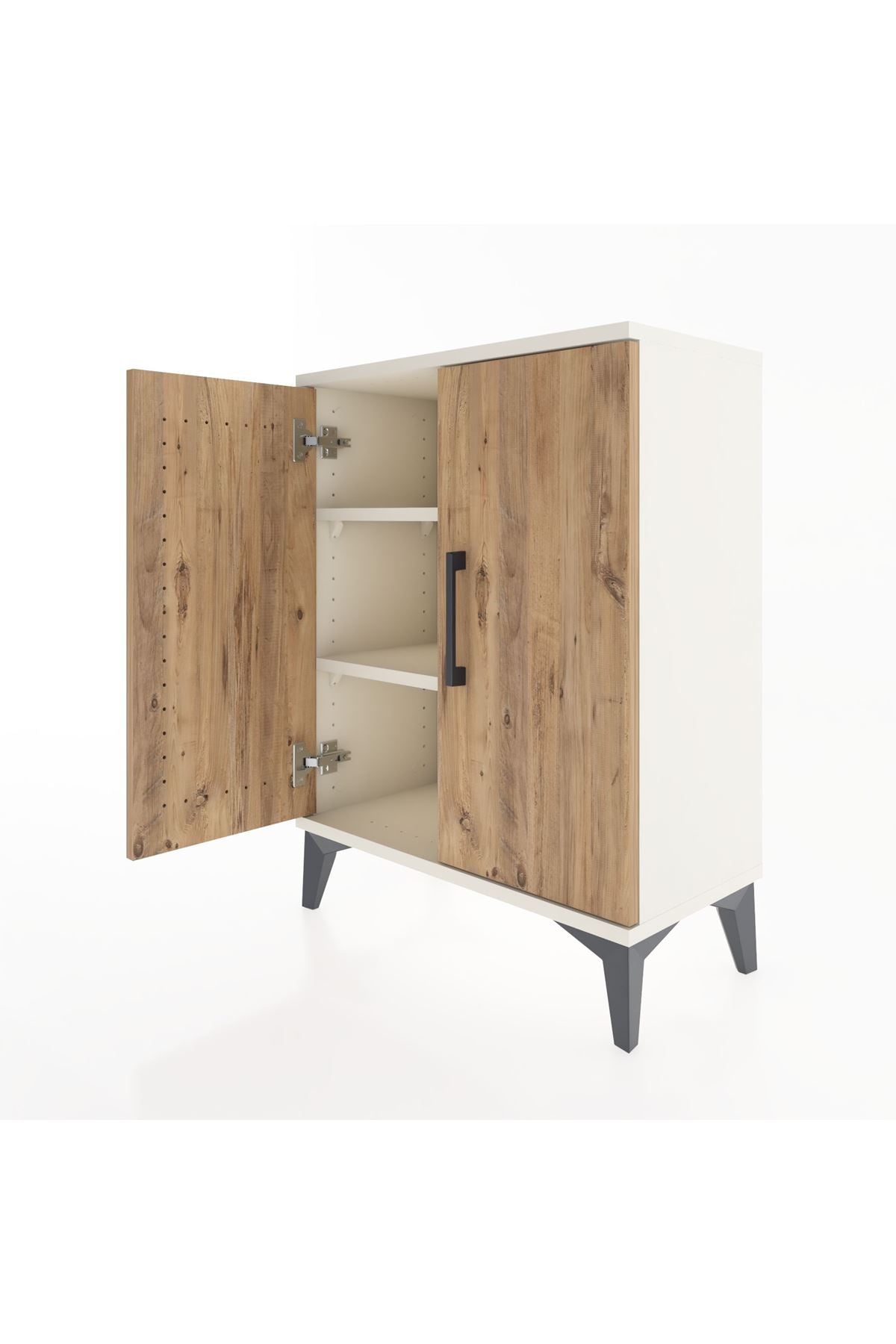 Arges Komodin Tek Raflı Tek Çekmeceli 2 Kapaklı 60x30x80 Aytaşı-Çam