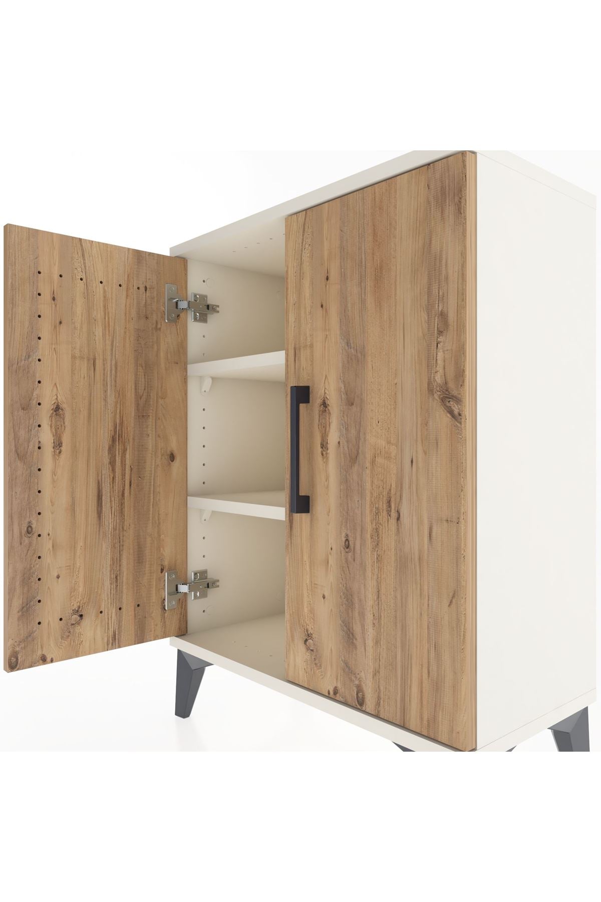 Arges Komodin Tek Raflı Tek Çekmeceli 2 Kapaklı 60x30x80 Aytaşı-Çam