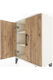 Arges Komodin Tek Raflı Tek Çekmeceli 2 Kapaklı 60x30x80 Aytaşı-Çam