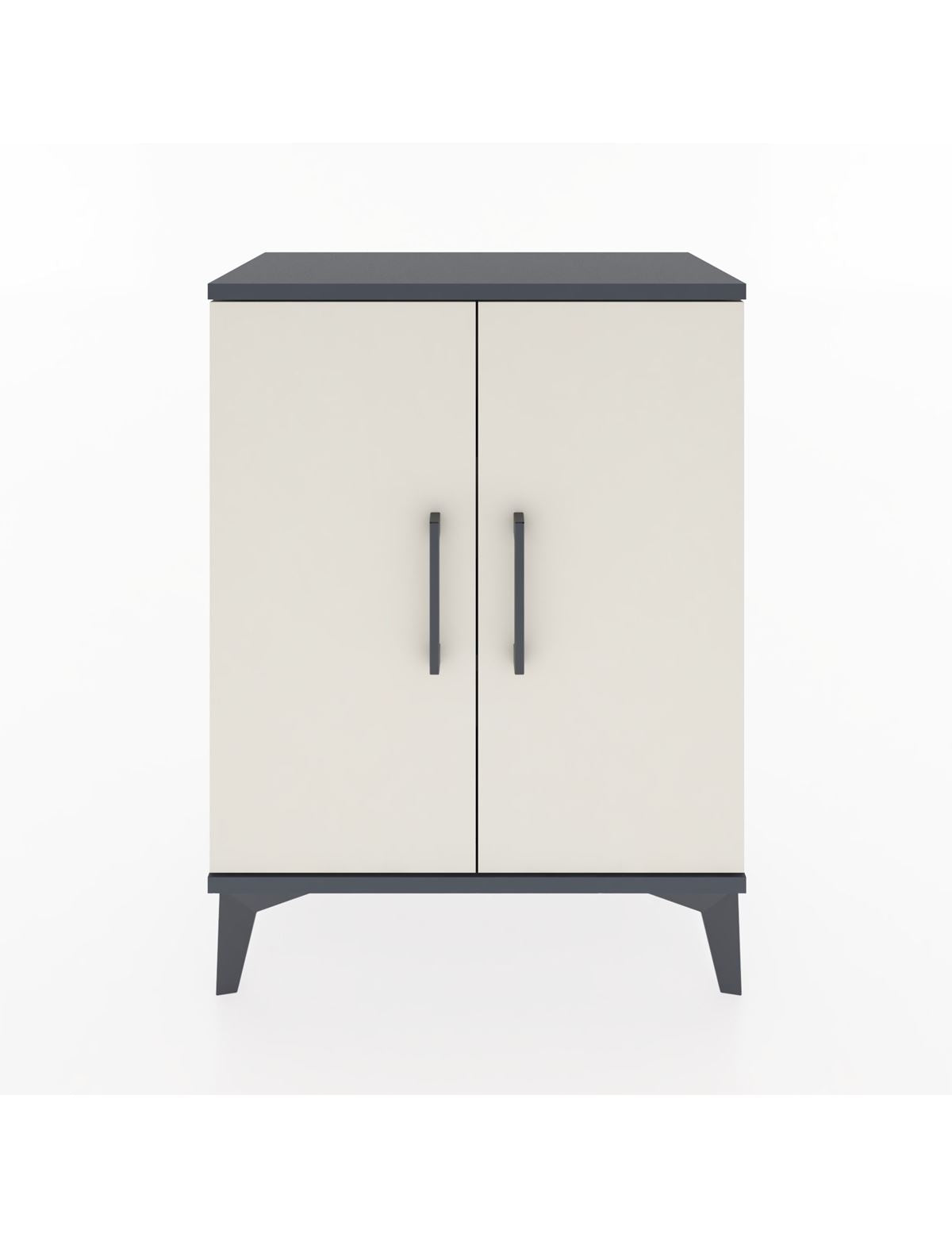 Arges Komodin Tek Raflı Tek Çekmeceli 2 Kapaklı 60x30x80 Antrasit-Aytaşı