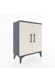 Arges Komodin Tek Raflı Tek Çekmeceli 2 Kapaklı 60x30x80 Antrasit-Aytaşı