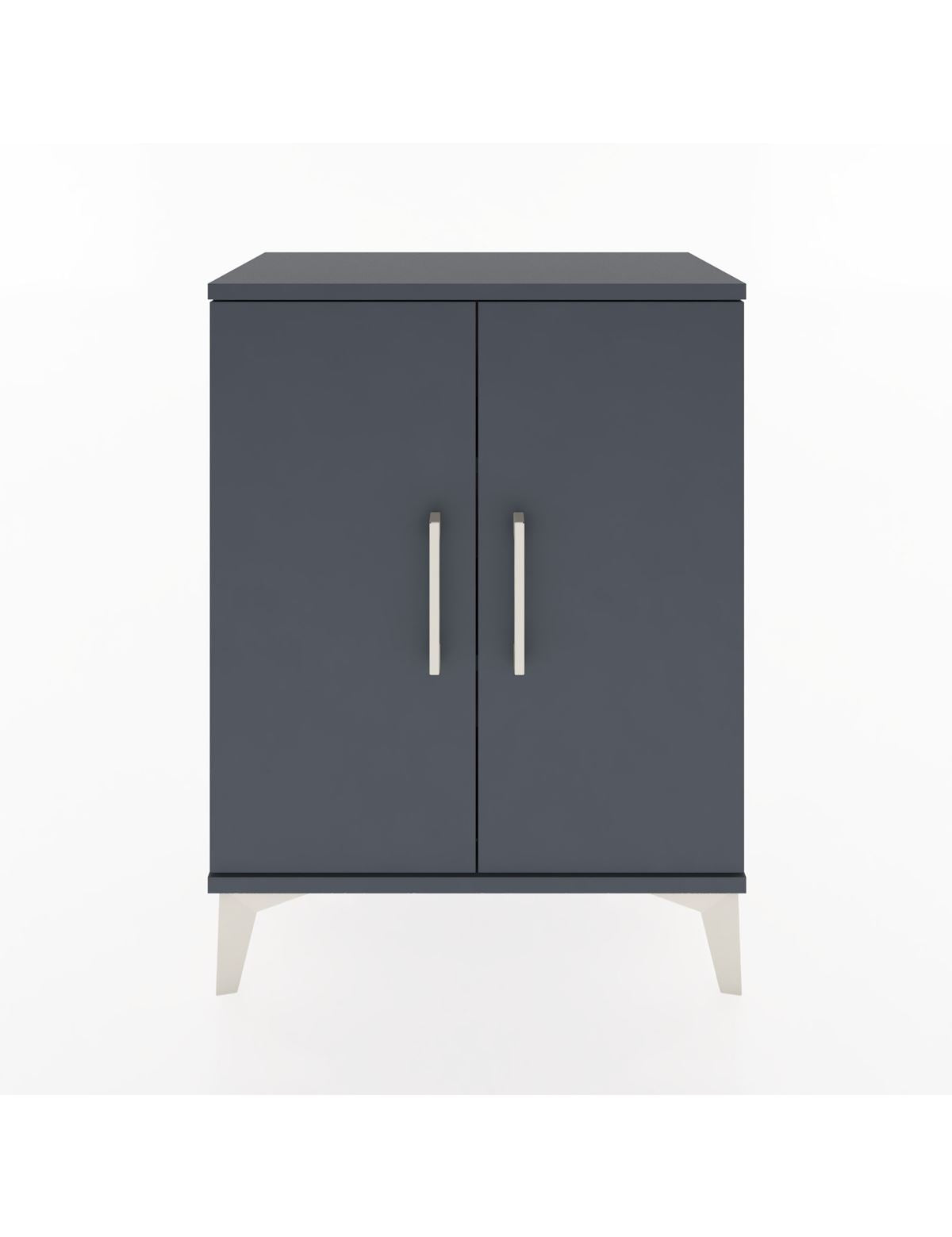 Arges Komodin Tek Raflı Tek Çekmeceli 2 Kapaklı 60x30x80 Antrasit-Antrasit