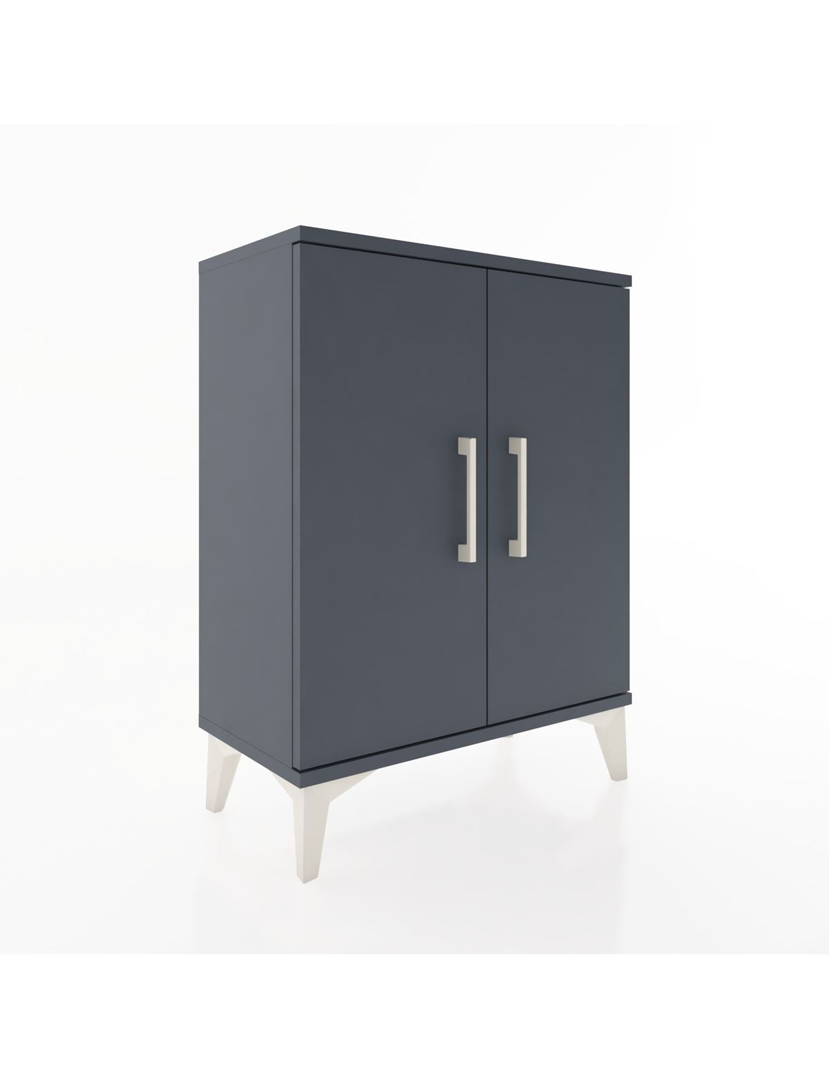 Arges Komodin Tek Raflı Tek Çekmeceli 2 Kapaklı 60x30x80 Antrasit-Antrasit