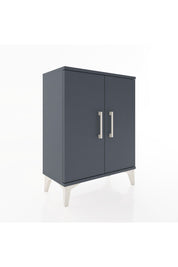 Arges Komodin Tek Raflı Tek Çekmeceli 2 Kapaklı 60x30x80 Antrasit-Antrasit