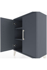 Arges Komodin Tek Raflı Tek Çekmeceli 2 Kapaklı 60x30x80 Antrasit-Antrasit