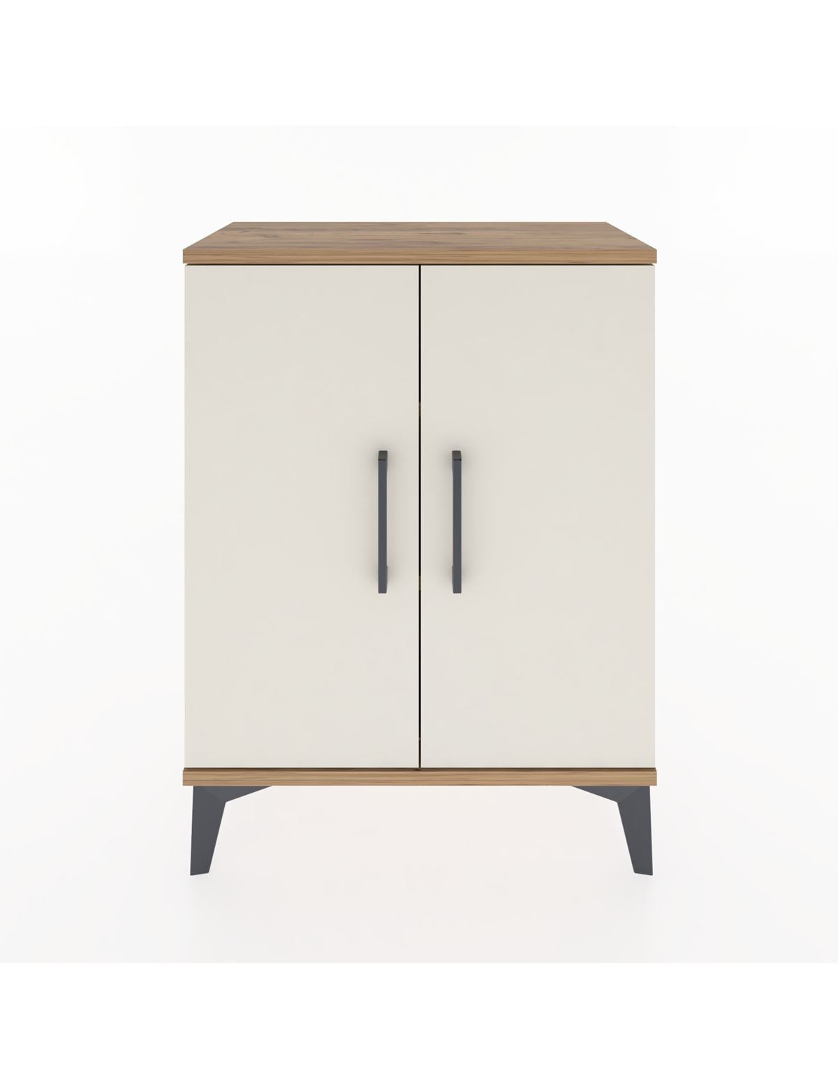 Arges Komodin Tek Raflı Tek Çekmeceli 2 Kapaklı 60x30x80 Çam-Aytaşı