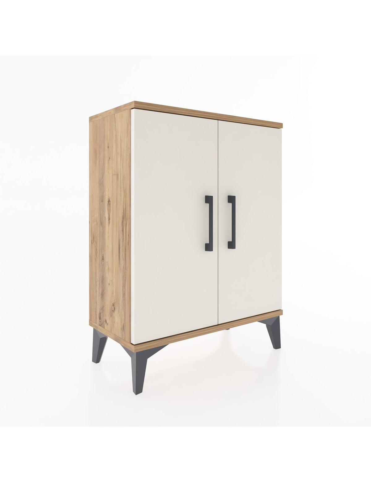 Arges Komodin Tek Raflı Tek Çekmeceli 2 Kapaklı 60x30x80 Çam-Aytaşı