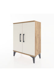 Arges Komodin Tek Raflı Tek Çekmeceli 2 Kapaklı 60x30x80 Çam-Aytaşı