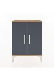 Arges Komodin Tek Raflı Tek Çekmeceli 2 Kapaklı 60x30x80 Çam-Antrasit