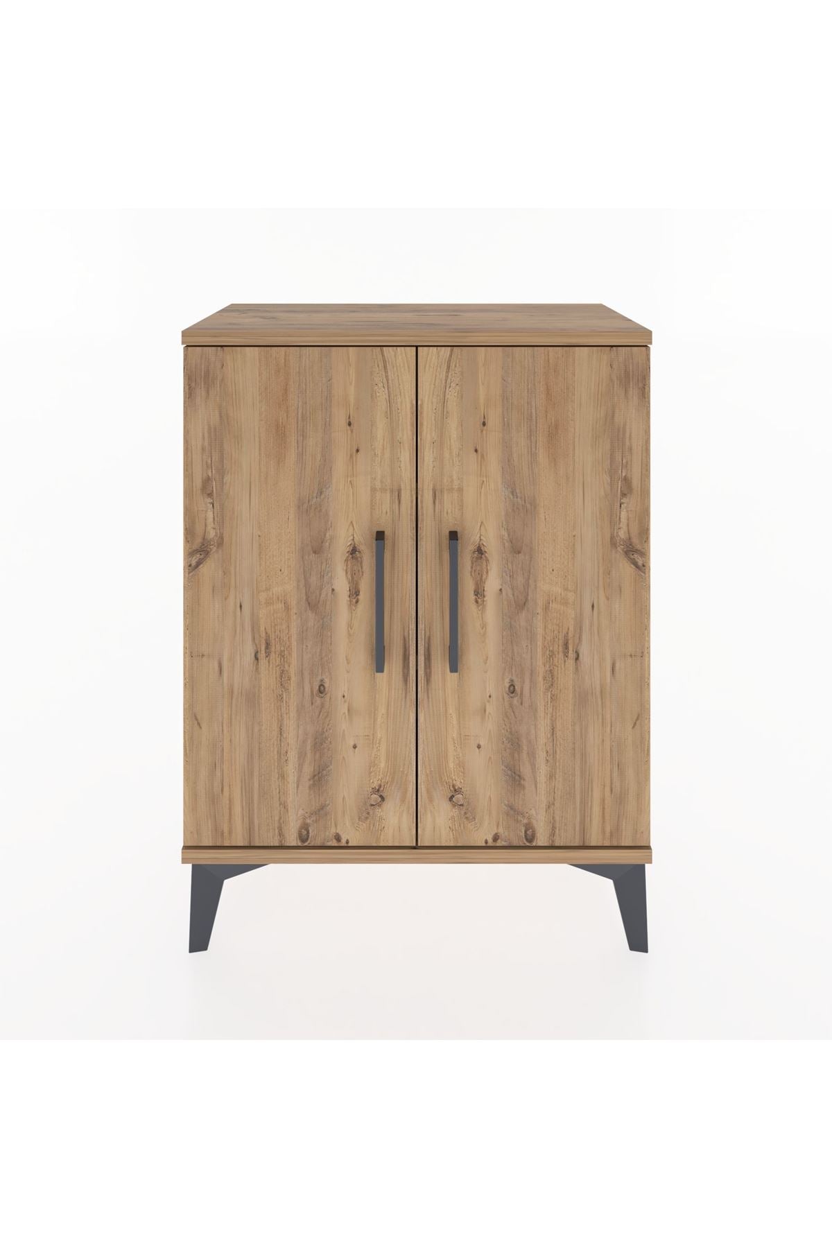 Arges Komodin Tek Raflı Tek Çekmeceli 2 Kapaklı 60x30x80 Çam-Çam