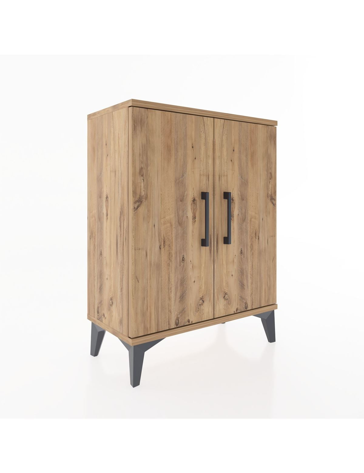 Arges Komodin Tek Raflı Tek Çekmeceli 2 Kapaklı 60x30x80 Çam-Çam