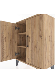 Arges Komodin Tek Raflı Tek Çekmeceli 2 Kapaklı 60x30x80 Çam-Çam