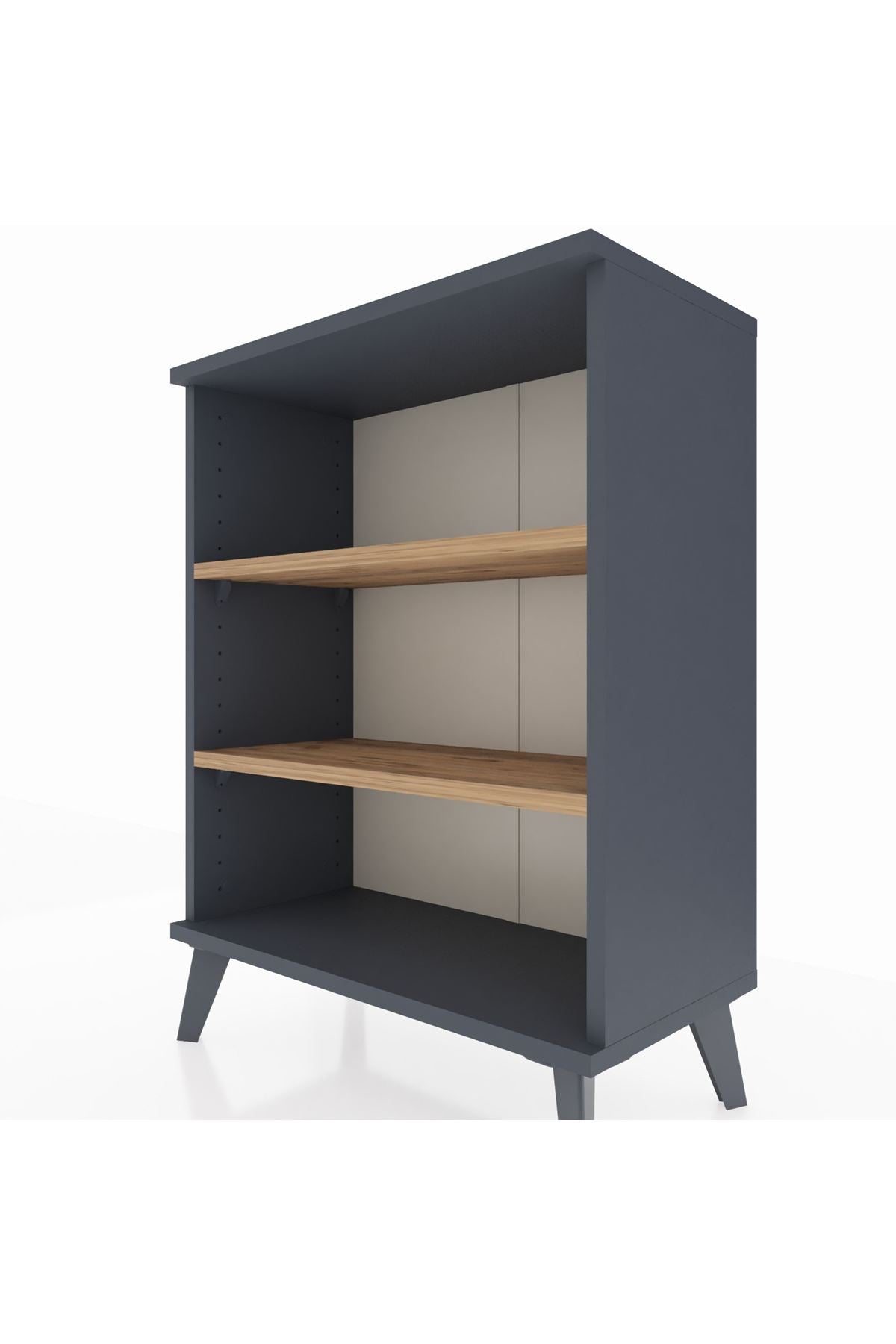 Arges Komodin 2 Raflı 2 Kapaklı 60x30x80 Antrasit-Çam