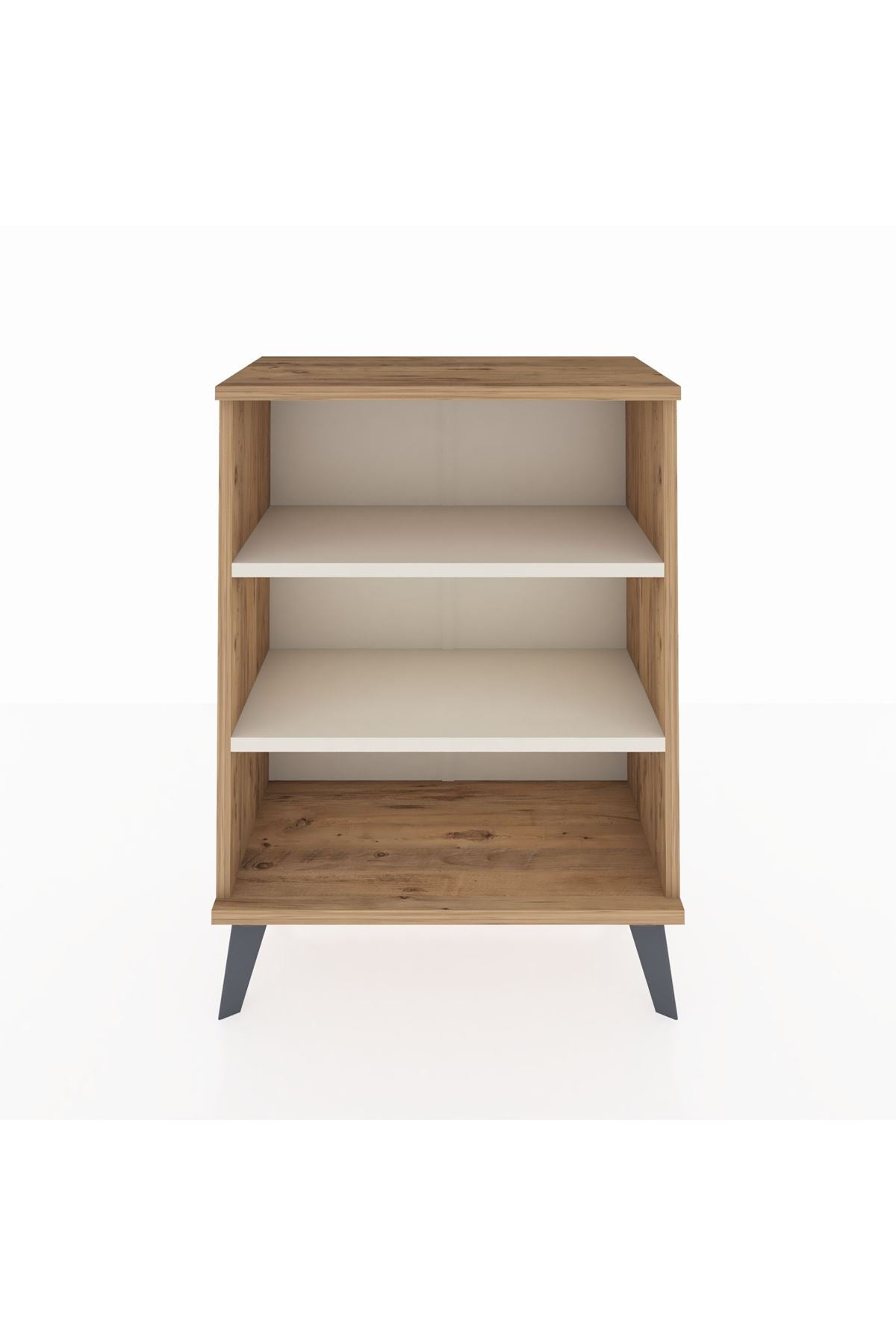 Arges Komodin 2 Raflı 2 Kapaklı 60x30x80 Çam-Aytaşı