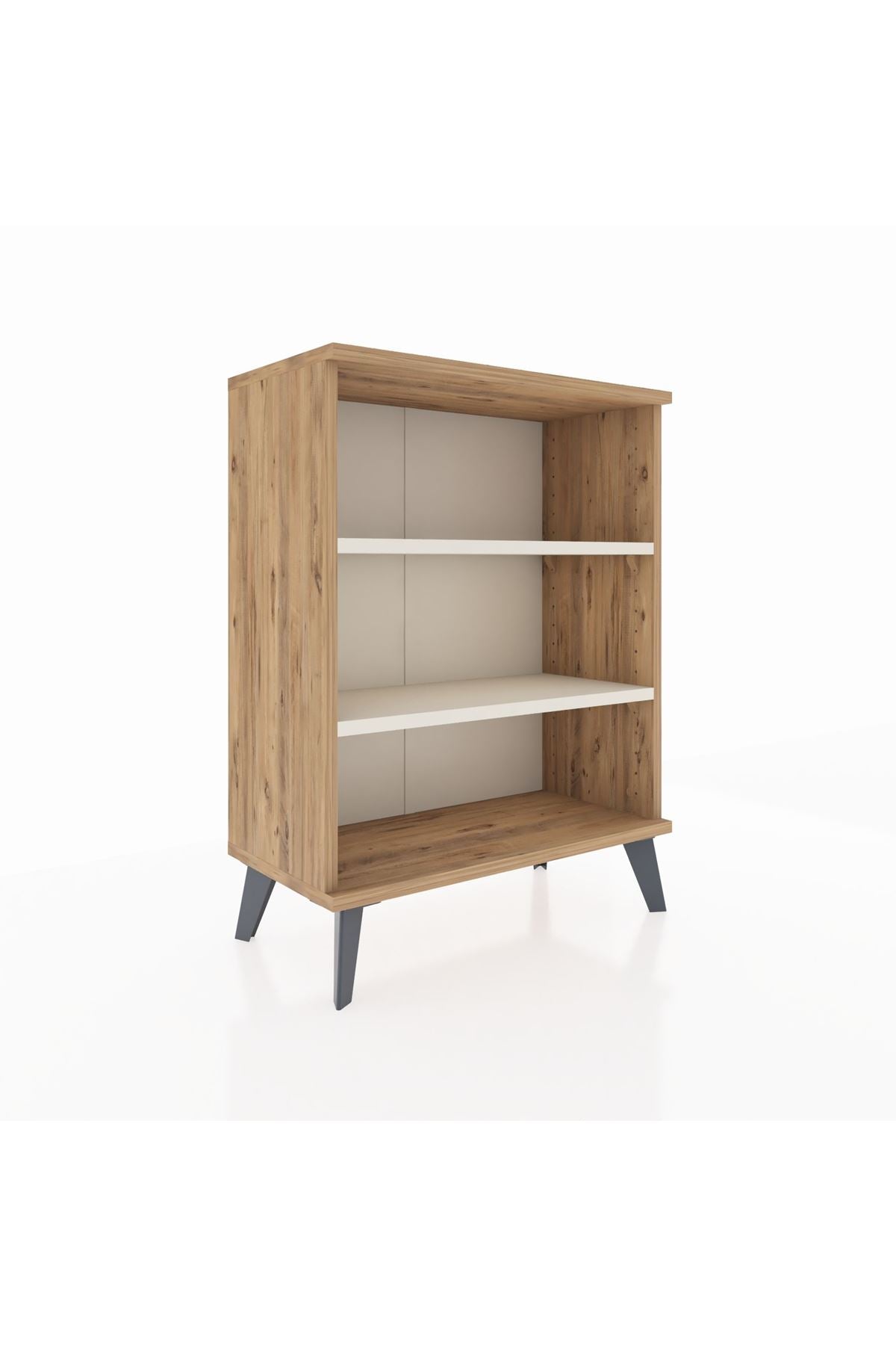 Arges Komodin 2 Raflı 2 Kapaklı 60x30x80 Çam-Aytaşı