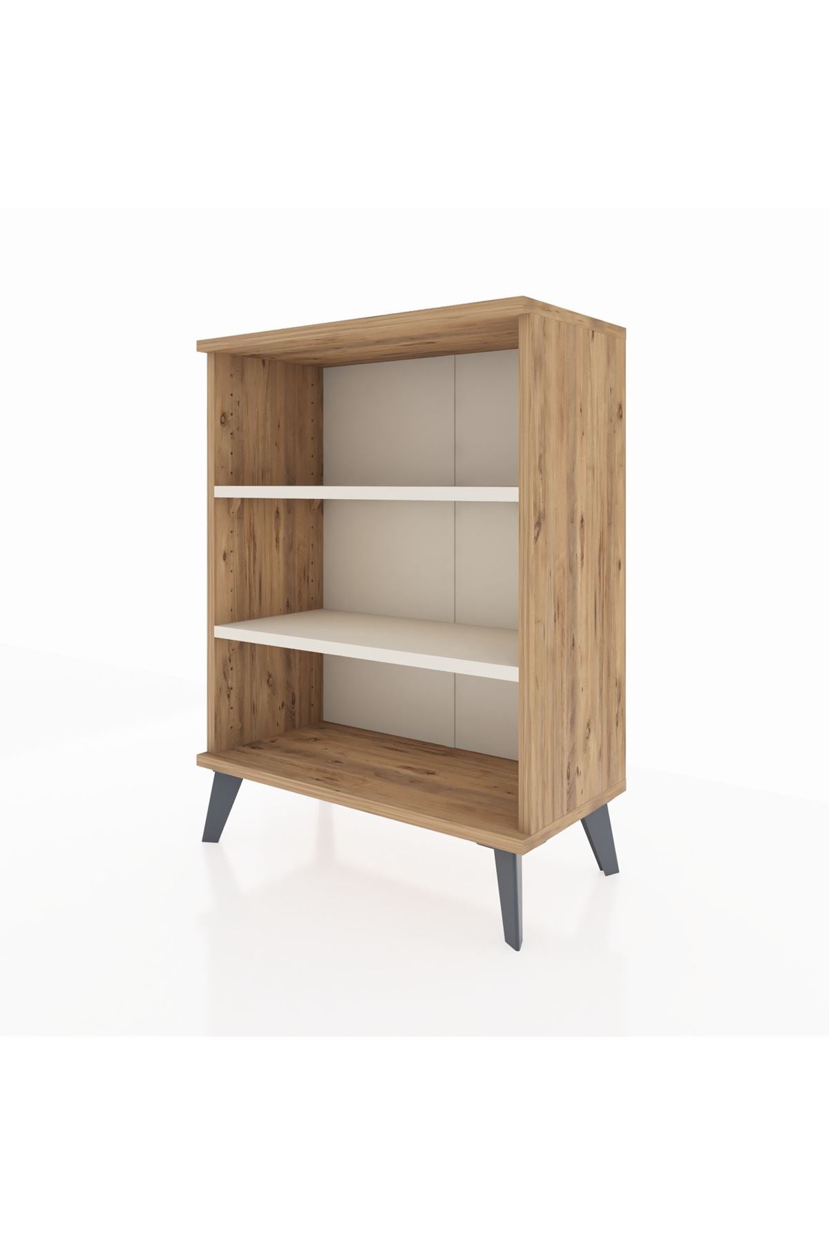 Arges Komodin 2 Raflı 2 Kapaklı 60x30x80 Çam-Aytaşı