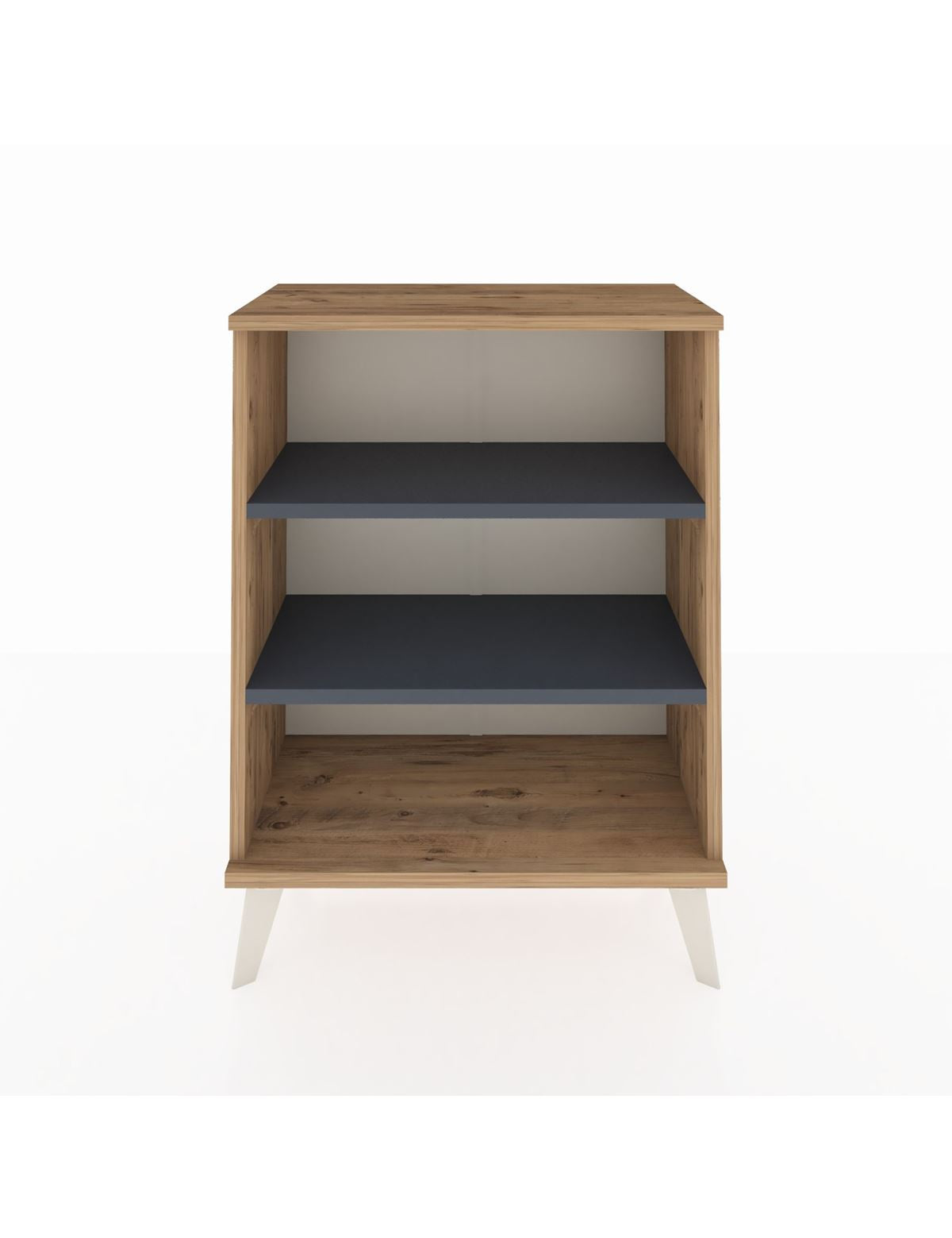 Arges Komodin 2 Raflı 2 Kapaklı 60x30x80 Çam-Antrasit