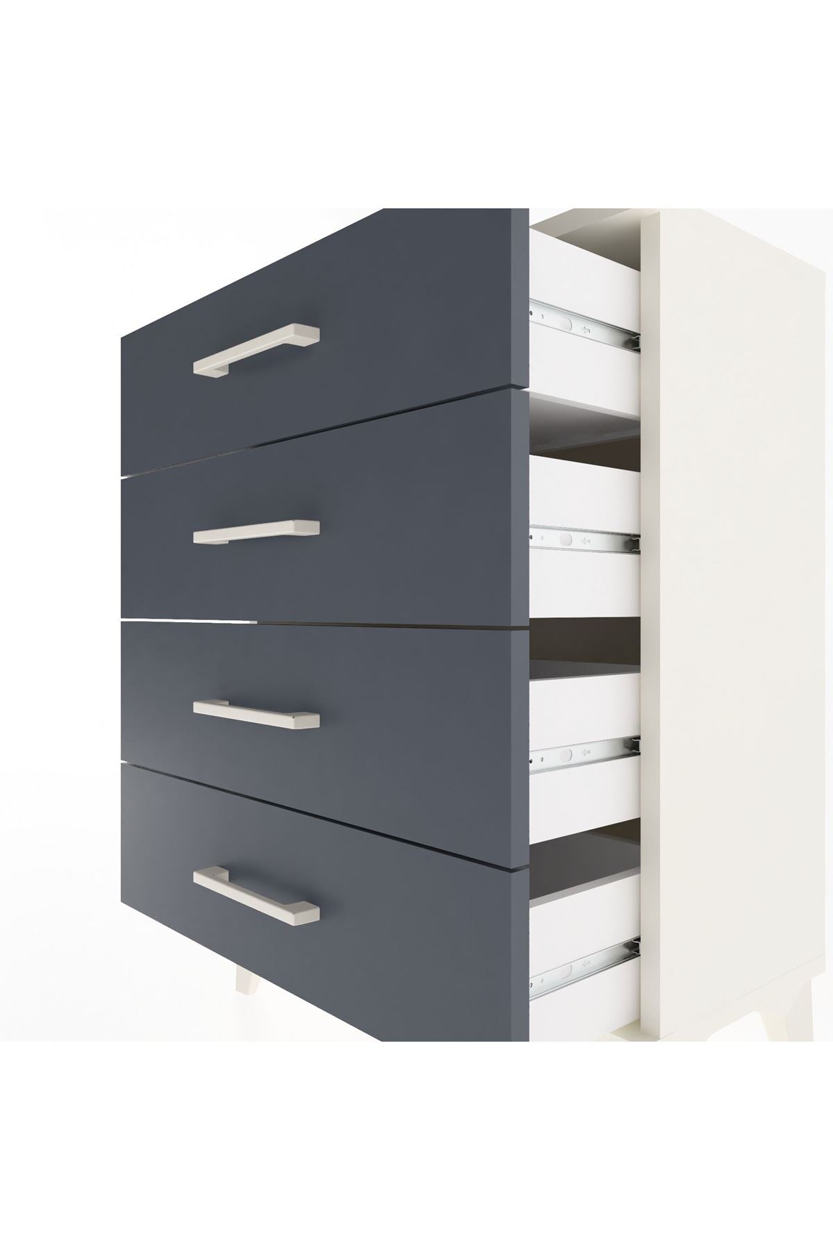 Arges Komodin 2 Raflı 60x30x80 Aytaşı-Antrasit