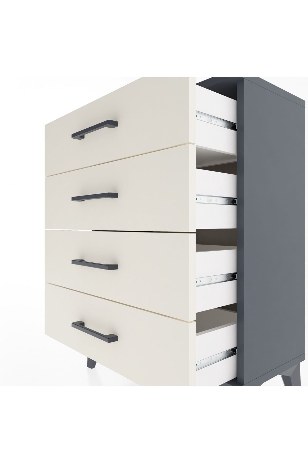 Arges Komodin 2 Raflı 60x30x80 Antrasit-Aytaşı