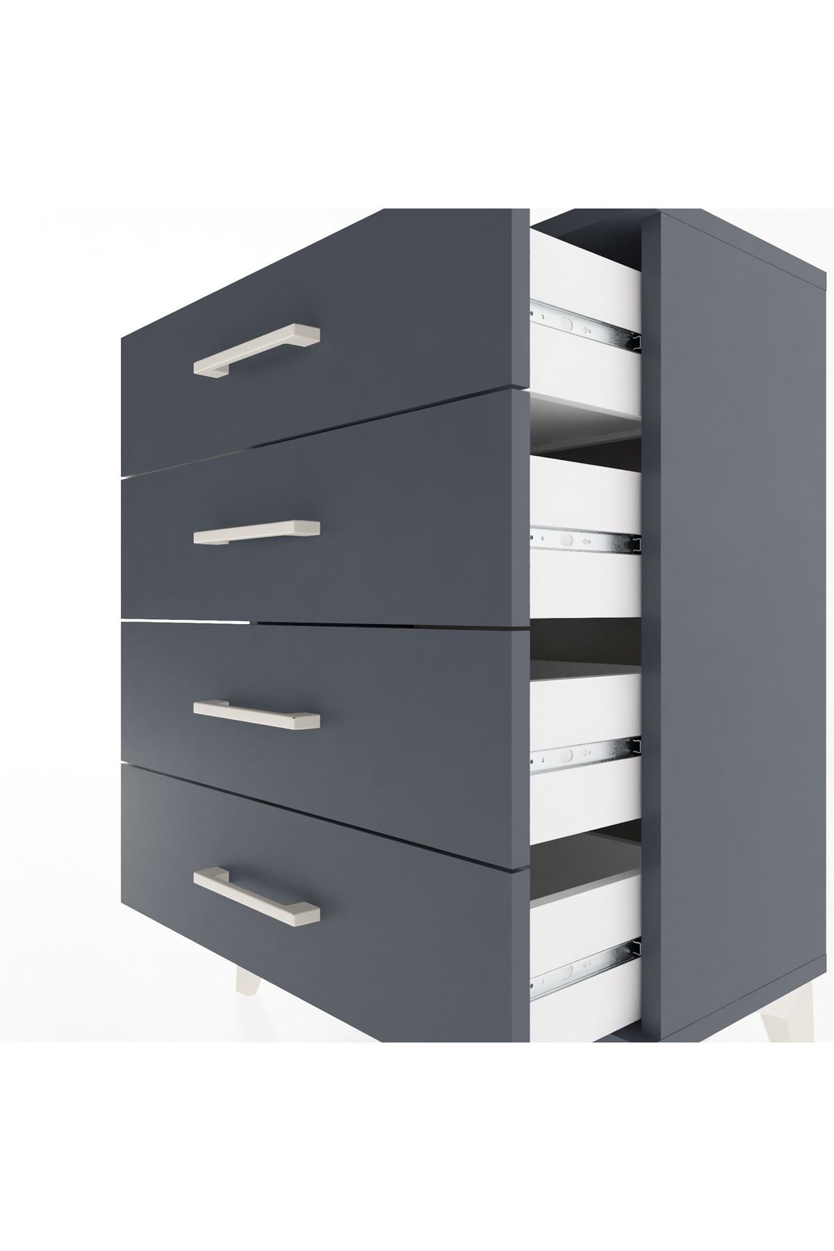 Arges Komodin 2 Raflı 60x30x80 Antrasit-Antrasit