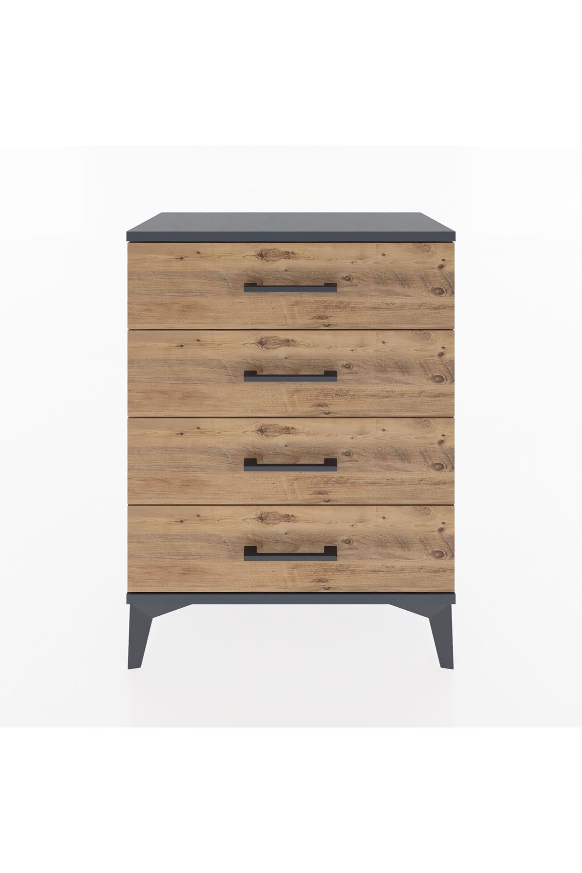 Arges Komodin 2 Raflı 60x30x80 Antrasit-Çam