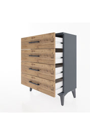 Arges Komodin 2 Raflı 60x30x80 Antrasit-Çam