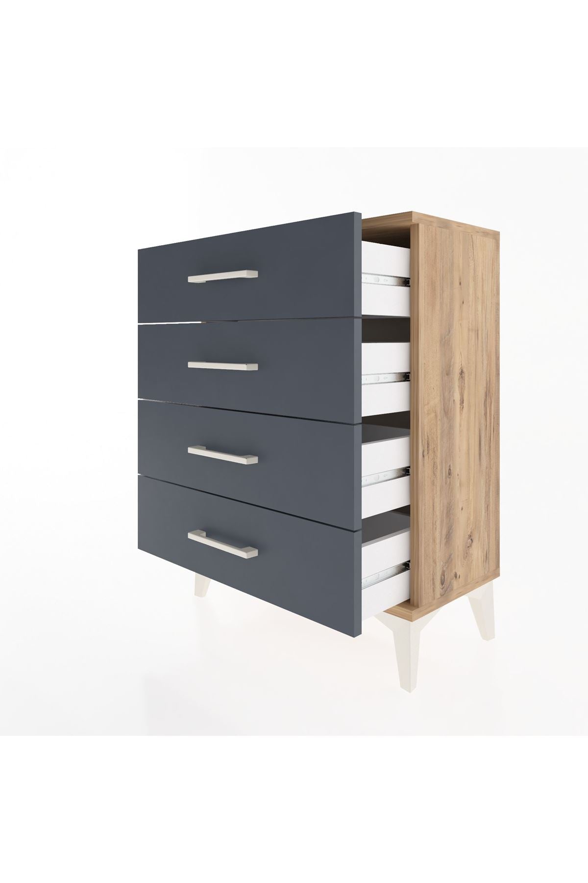 Arges Komodin 2 Raflı 60x30x80 Çam-Antrasit