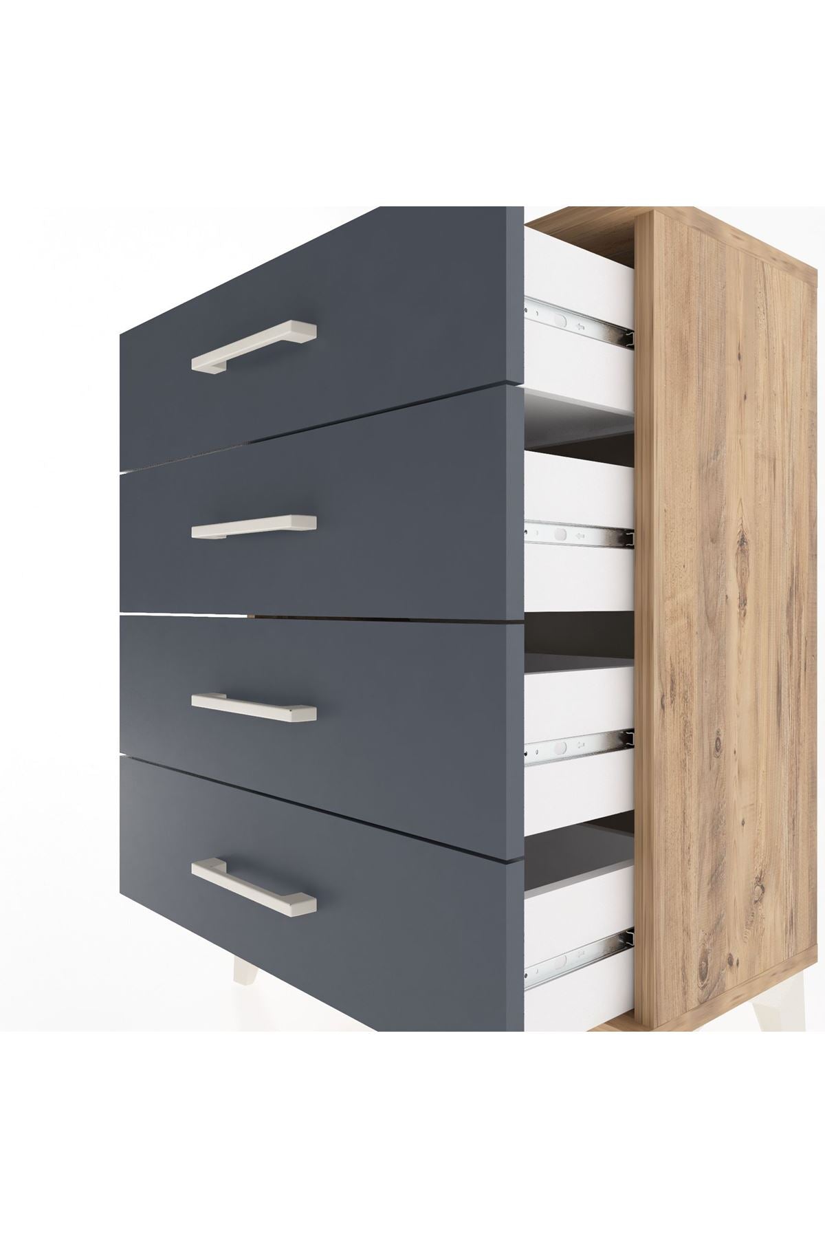 Arges Komodin 2 Raflı 60x30x80 Çam-Antrasit