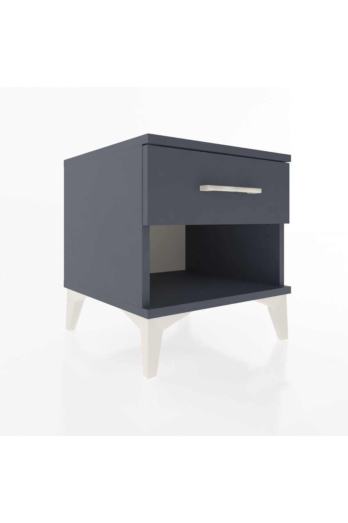 Hyperion Komodin Tek Çekmeceli 44x44x48 Antrasit-Antrasit