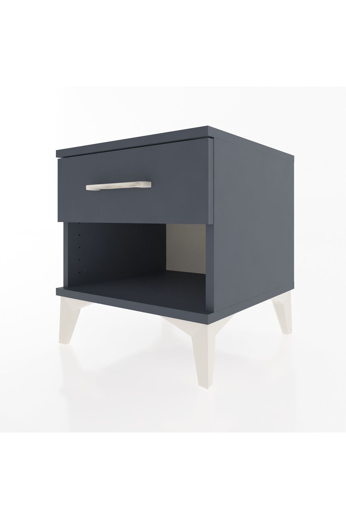 Hyperion Komodin Tek Çekmeceli 44x44x48 Antrasit-Antrasit