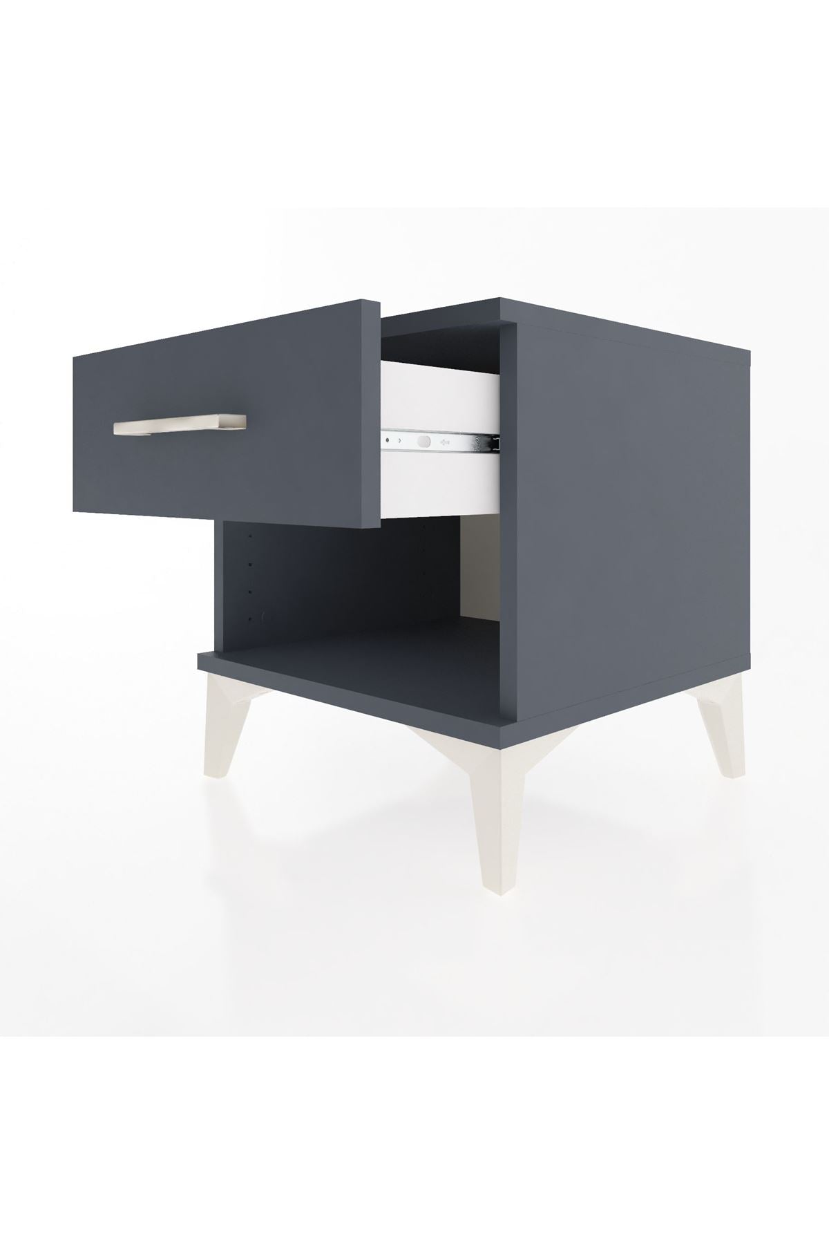 Hyperion Komodin Tek Çekmeceli 44x44x48 Antrasit-Antrasit