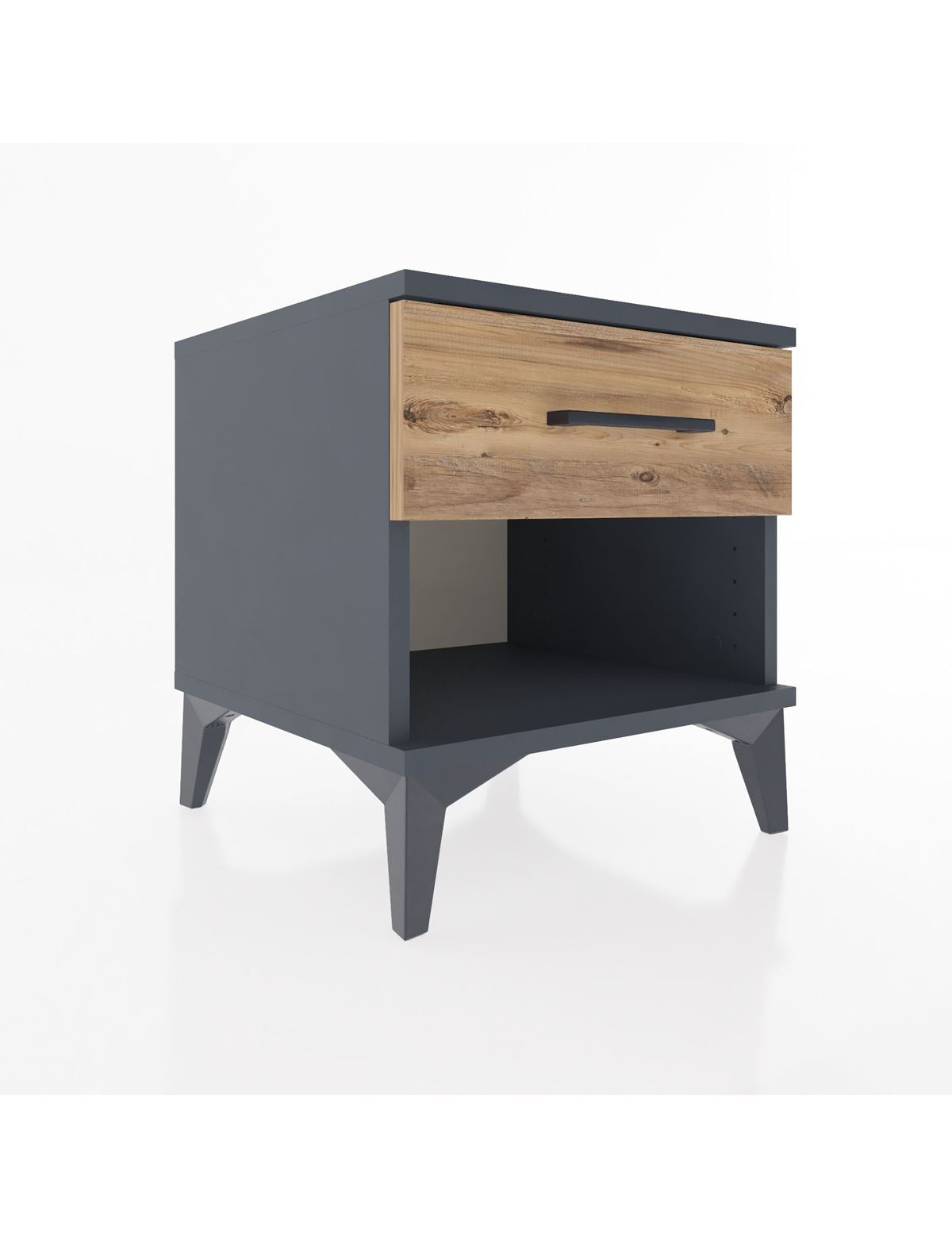 Hyperion Komodin Tek Çekmeceli 44x44x48 Antrasit-Çam