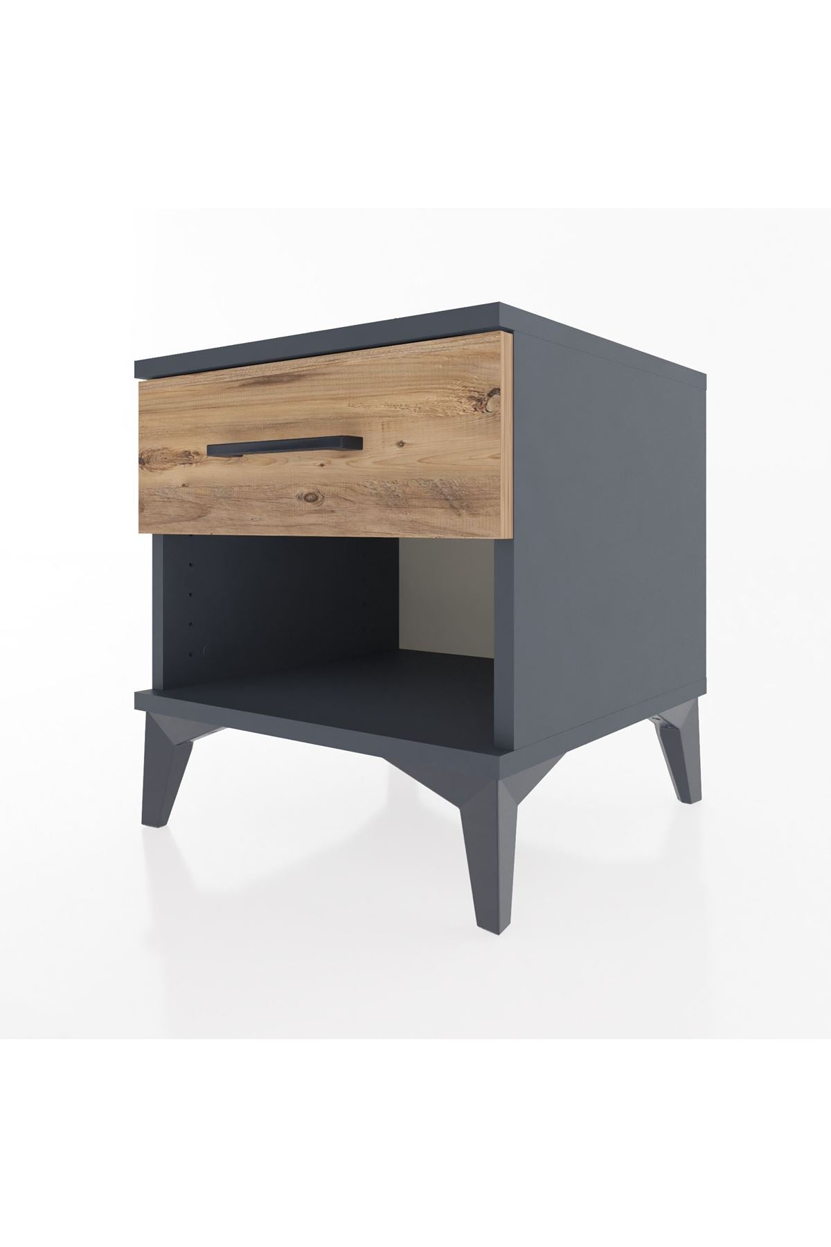 Hyperion Komodin Tek Çekmeceli 44x44x48 Antrasit-Çam