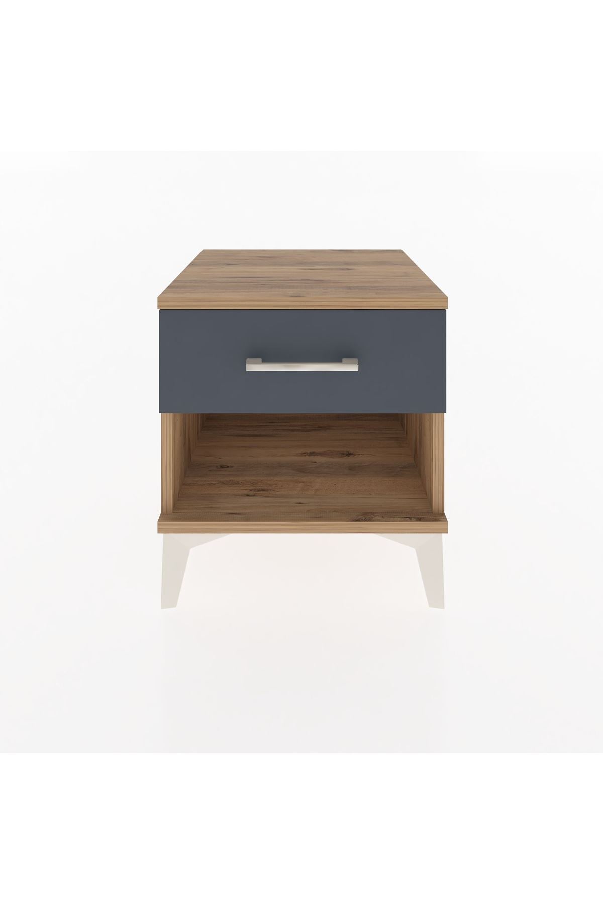 Hyperion Komodin Tek Çekmeceli 44x44x48 Çam-Antrasit