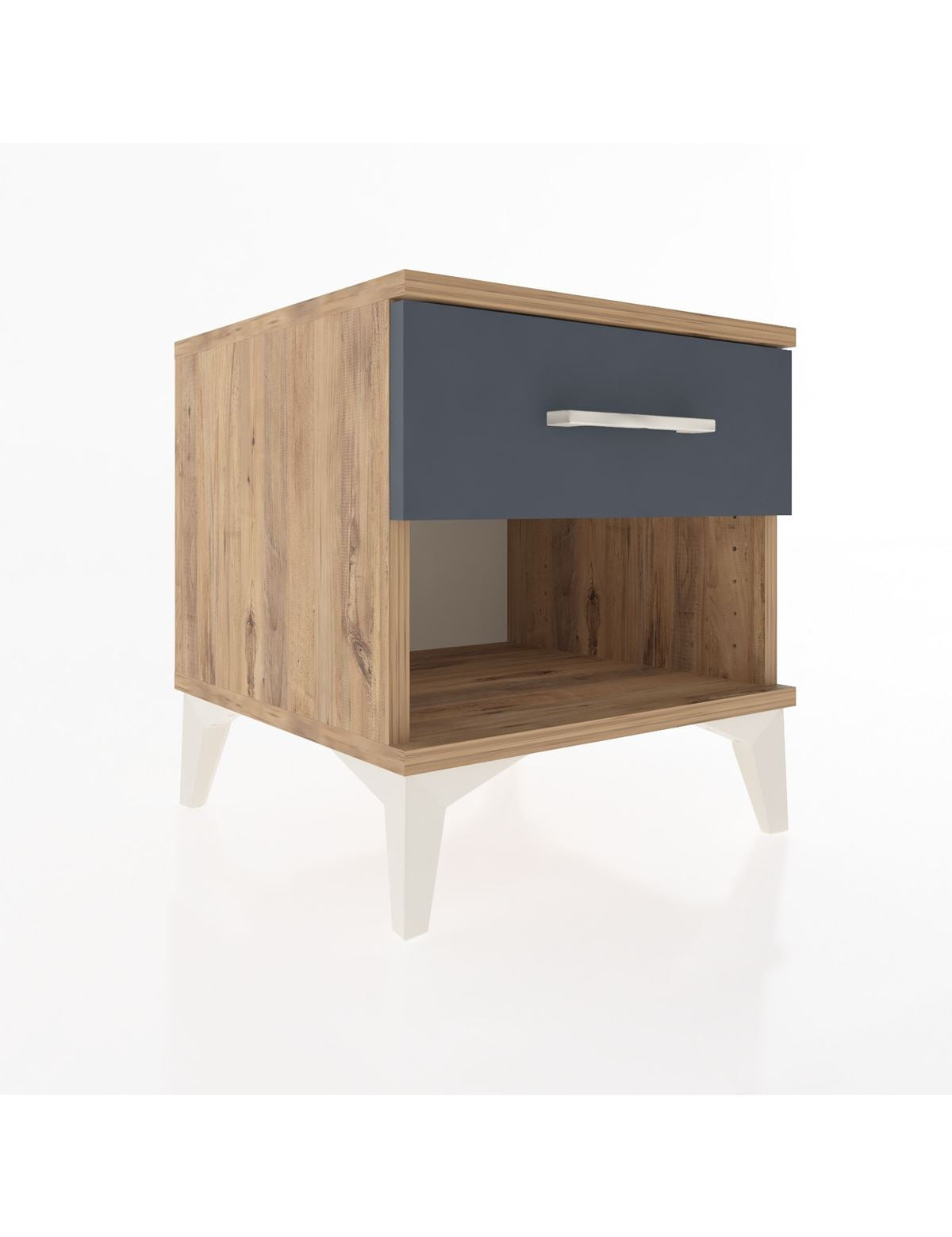 Hyperion Komodin Tek Çekmeceli 44x44x48 Çam-Antrasit