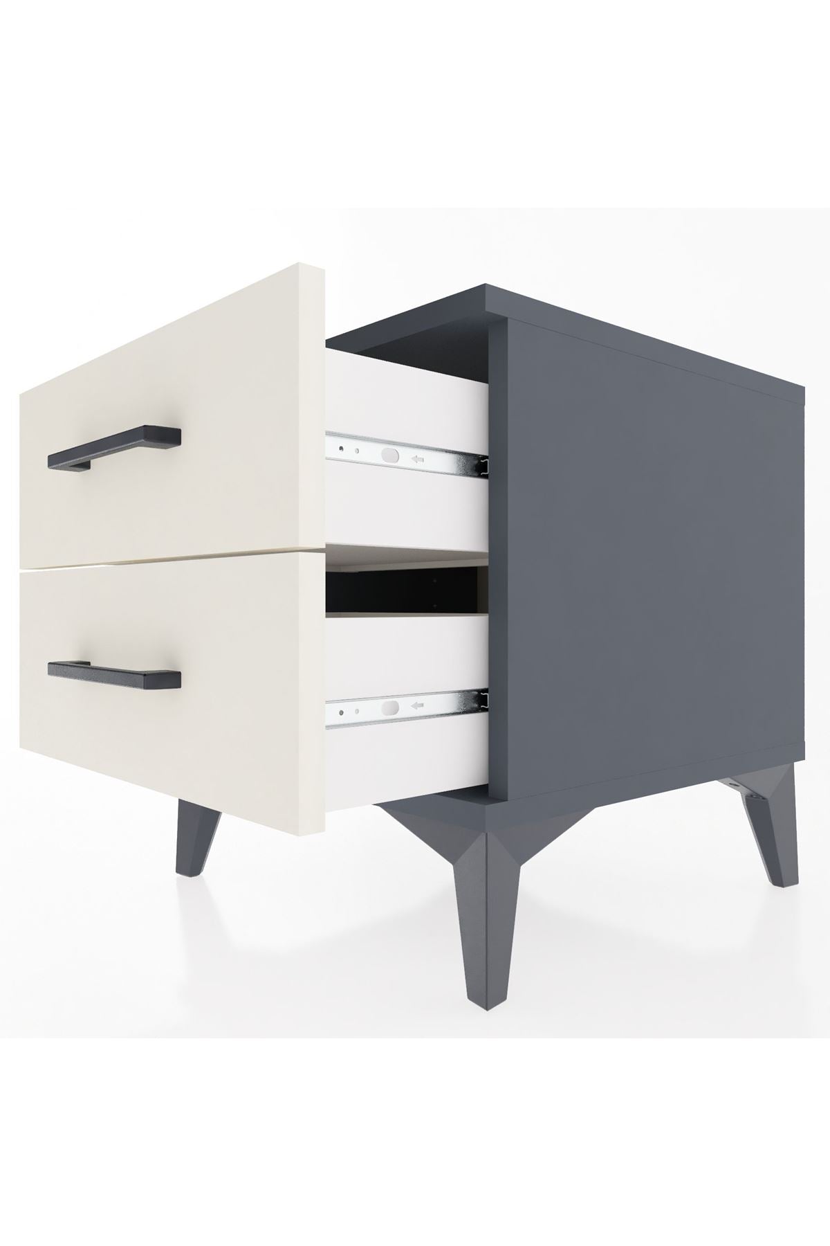 Hyperion Komodin 2 Çekmeceli 44x44x48 Antrasit-Aytaşı