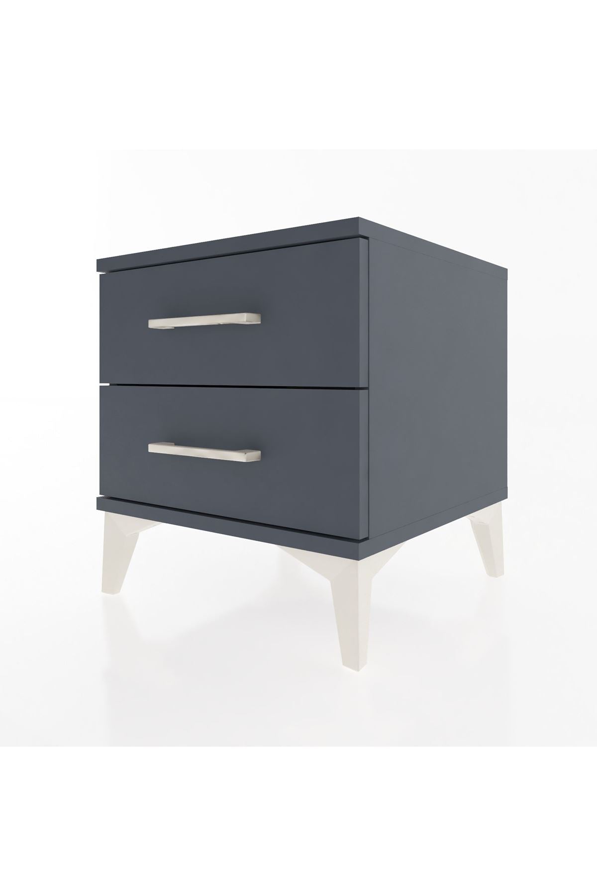 Hyperion Komodin 2 Çekmeceli 44x44x48 Antrasit-Antrasit