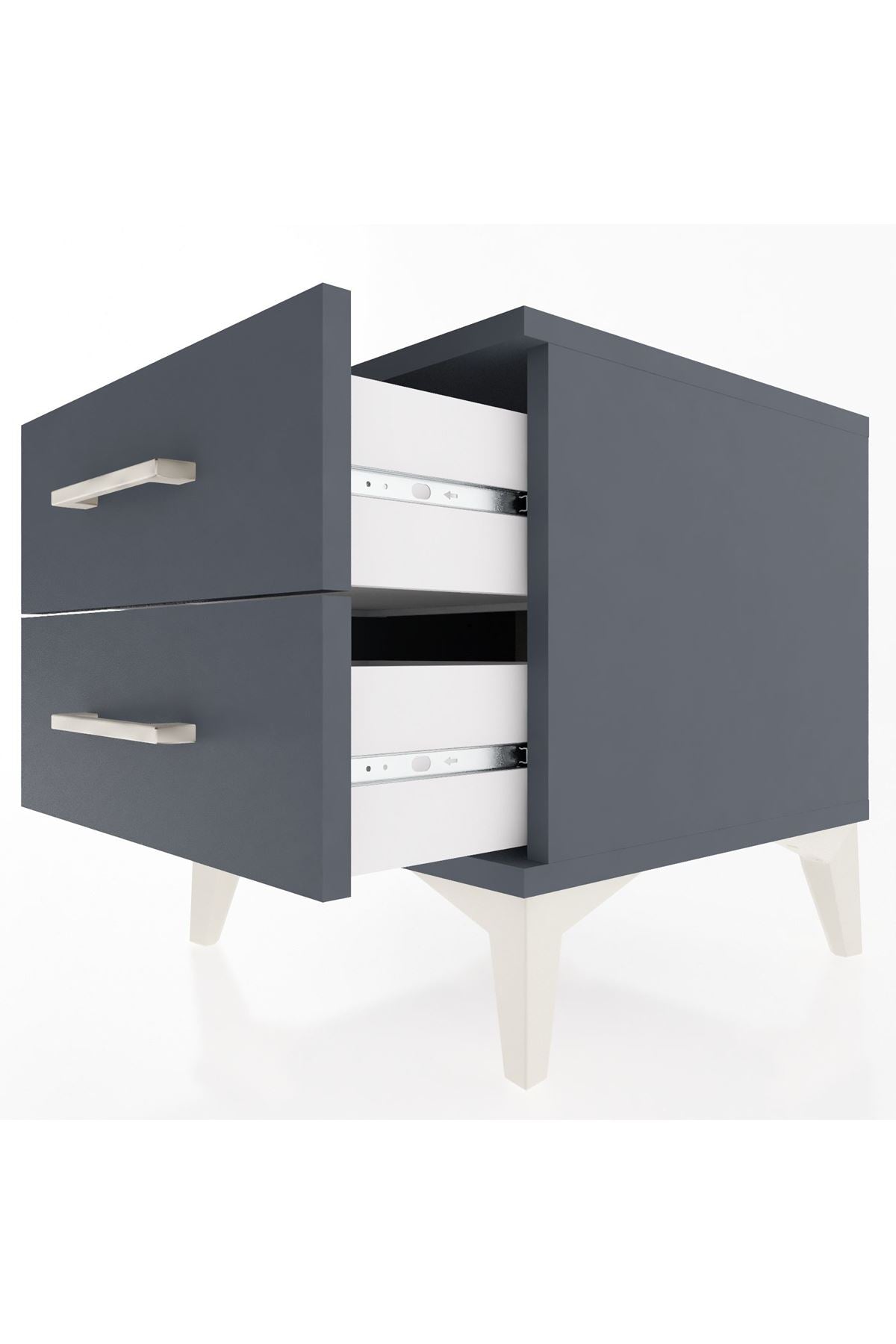 Hyperion Komodin 2 Çekmeceli 44x44x48 Antrasit-Antrasit