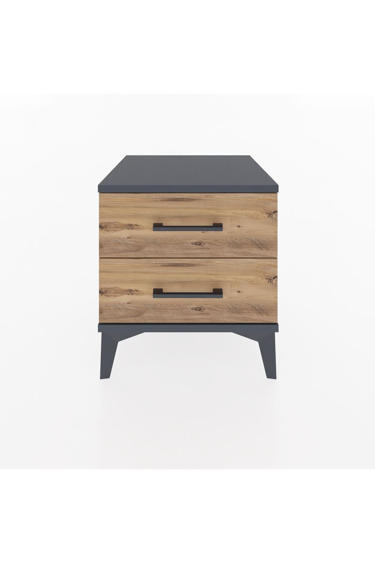 Hyperion Komodin 2 Çekmeceli 44x44x48 Antrasit-Çam