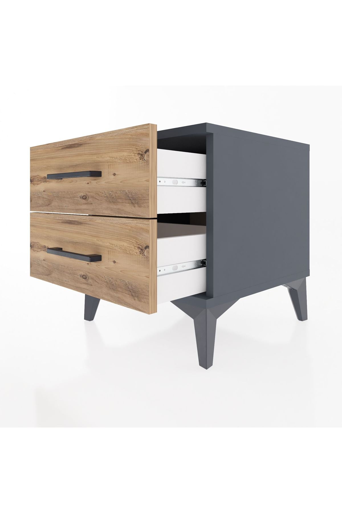 Hyperion Komodin 2 Çekmeceli 44x44x48 Antrasit-Çam